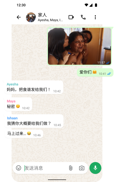 WhatsApp聊天界面